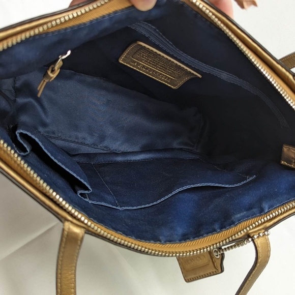 Coach - signature legacy stripe gold multicolor purse - Picture 7 of 11